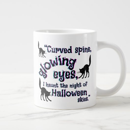 Kat Halloween, stralende ogen Grote Koffiekop (Rechts)