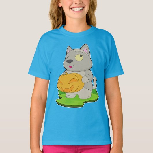 Kat Halloween Zombie T-shirt (Voorkant)