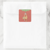 Kat hangen aan kerstbal vierkante sticker (Tas)