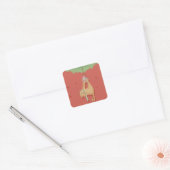 Kat hangen aan kerstbal vierkante sticker (Envelop)