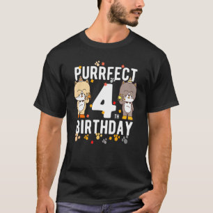 Kat Happy 4e verjaardag 4 jaar oude dag T-shirt