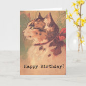 Kat, Happy Birthday-kaart Kaart (Gele Bloem)