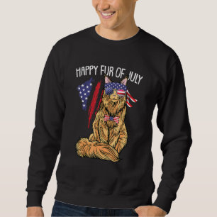 Kat Happy Fur van 4 juli Amerikaanse vlag Stropdas Trui