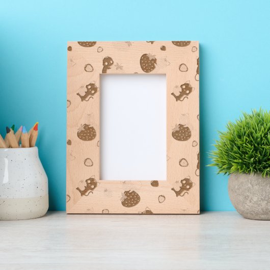 Kat Happy Pink Strawberry Cats Gegraveerde Lijstjes (Voorkant)