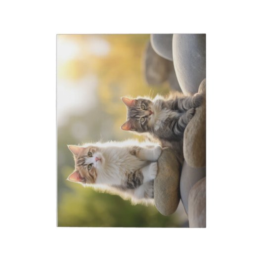 Kat harige huisdier rustig vredig notitieblok (Linkerzijde)