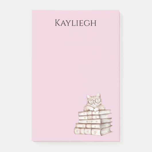 Kat Hart Bril Boeken Post-it® Notes (Voorkant)