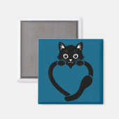 Kat hart grafisch lief knappe kat magneet (Voorkant / Achterkant)