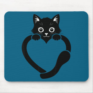 Kat hart grafisch lief knappe kat muismat