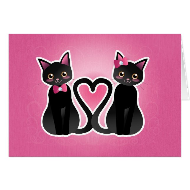 Kat hart - houtskool verver-kaart (Voorkant Horizontaal)