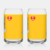 Kat Hart Naam Liefde Set Blikvorm Glas (Links)