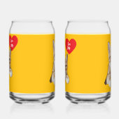 Kat Hart Naam Liefde Set Blikvorm Glas (Rechts)