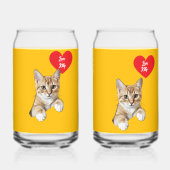 Kat Hart Naam Liefde Set Blikvorm Glas (Achterkant)