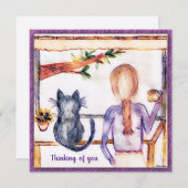 Kat Hartelijk dank, aangepast schilderen Meisje in (Voorkant / Achterkant)