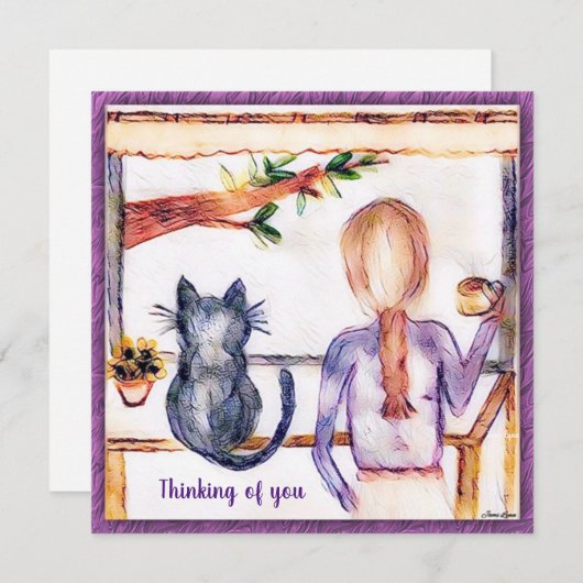 Kat Hartelijk dank, aangepast schilderen Meisje in (Voorkant / Achterkant)