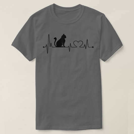 Kat hartslag Kat Lover T-shirt (Design voorkant)