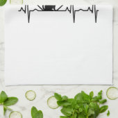 Kat hartslag met hart theedoek (Gevouwen)