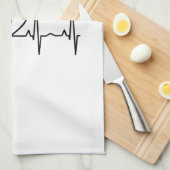 Kat hartslag met hart theedoek (Quarter Fold)