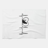 Kat hartslag met hart theedoek (Horizontaal)