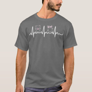 Kat-hartslag-T-shirt-liefdeskattenkat Lover Kitten T-shirt