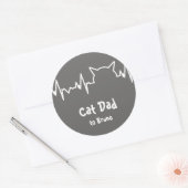 Kat hartslag voor kattenstads en -blokken ronde sticker (Envelop)