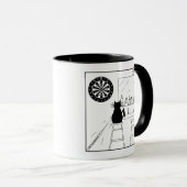 Kat Haters Dartboard Cartoon Mok (Voorkant rechts)