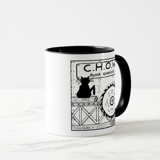 Kat Haters Sawmill Cartoon Mok (Voorkant rechts)