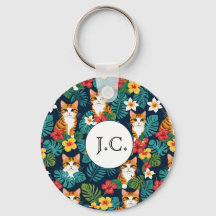 Kat Hawaïaans shirt stijl patroon tropische gember