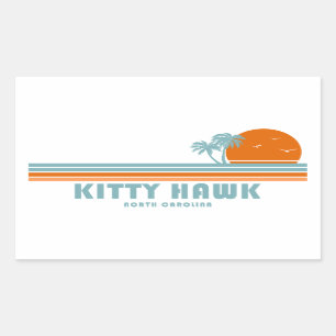 Kat Hawk North Carolina Sun Palm Trees Rechthoekige Sticker