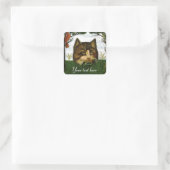 Kat Head (Cheshire Cat) Vierkante Sticker (Tas)