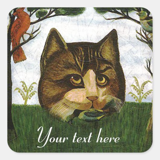 Kat Head (Cheshire Cat) Vierkante Sticker (Voorkant)