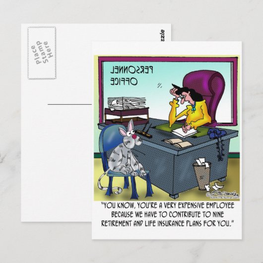 Kat heeft 9 levensverzekeringsplannen briefkaart (Voorkant / Achterkant)