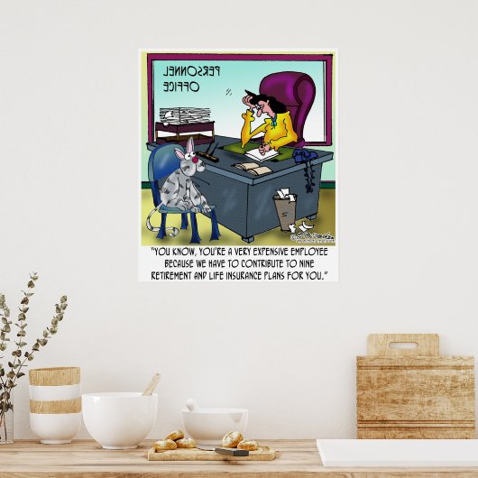 Kat heeft 9 levensverzekeringsplannen poster (Keuken)