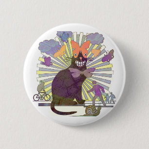 Kat heeft Butterfly Eyes Ronde Button 5,7 Cm