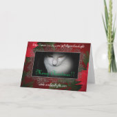 Kat heeft een kerstkaart. feestdagen kaart (Achterkant)