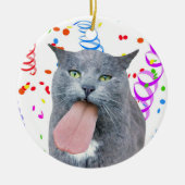 Kat heeft je tong? Keramisch Ornament (Voorkant)