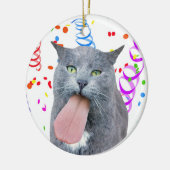 Kat heeft je tong? Keramisch Ornament (Links)