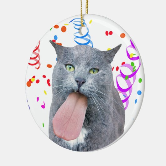 Kat heeft je tong? Keramisch Ornament (Links)