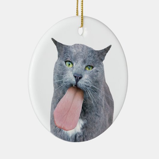 Kat heeft je tong? keramisch ornament (Rechts)