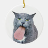 Kat heeft je tong? keramisch ornament (Voorkant)