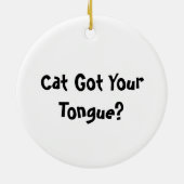 Kat heeft je tong? keramisch ornament (Achterkant)