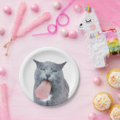 Kat heeft je tong? papieren bordje (Feest)