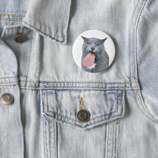 Kat heeft je tong? ronde button 5,7 cm (In situ)
