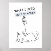 Kat heeft veel geld nodig poster (Voorkant)