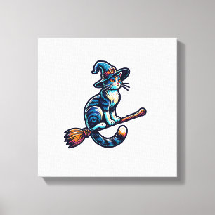 Kat Heks Halloween Hekserij Mysterieuze Kat Liefhe Canvas Afdruk