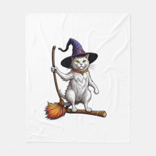 Kat Heks Halloween Hekserij Mystieke Kattenliefheb Fleece Deken