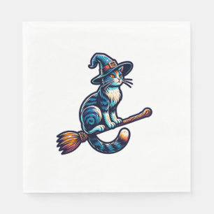 Kat Heks Halloween Hekserij Mystieke Kattenliefheb Servet