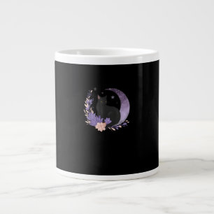 Kat Hekserige Maan Bloemen Pastel Goth Goblincore Grote Koffiekop