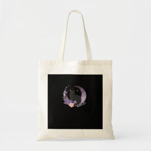 Kat Hekserige Maan Bloemen Pastel Goth Goblincore Tote Bag