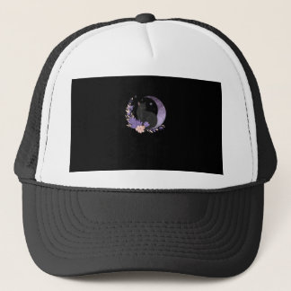 Kat Hekserige Maan Bloemen Pastel Goth Goblincore Trucker Pet