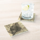 Kat helpt kitten coaster glazen onderzetter (Schuin)